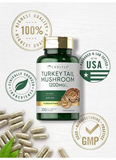 CARLYLE Turkey Tail Mushroom Capsules | 1200Mg | 200 Count | Nongmo & Gluten Free Extract | By  - Image 5