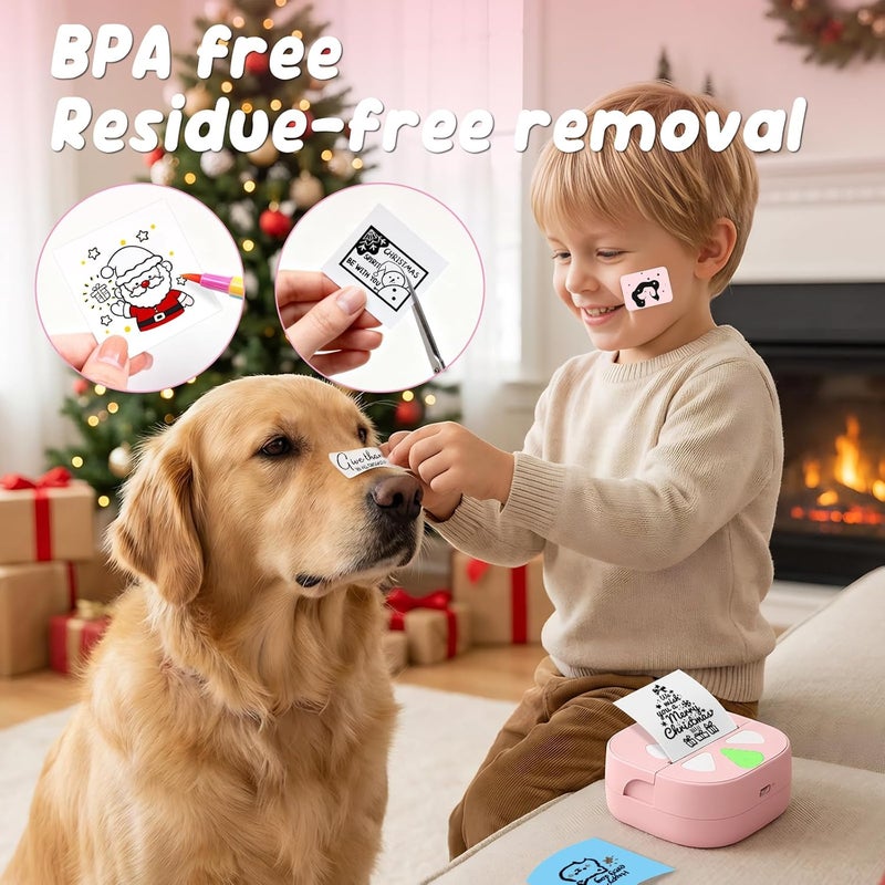 طابعة ملصقات - طابعة بودات صغيرة محمولة لصنع الملصقات الحرارية، آلة لاسلكية بدون حبر للشركات الصغيرة، الرسوم الدراسية، الملاحظات، القوائم، اليوميات، الأعمال اليدوية والاستخدام المنزلي - Image 4