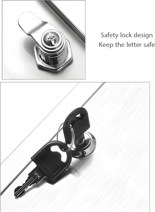DIYASHI Stainless Steel Letterbox Suggestion Box Hanging Wall Ballot Box with Lock Letter Box Silver Color - Image 5