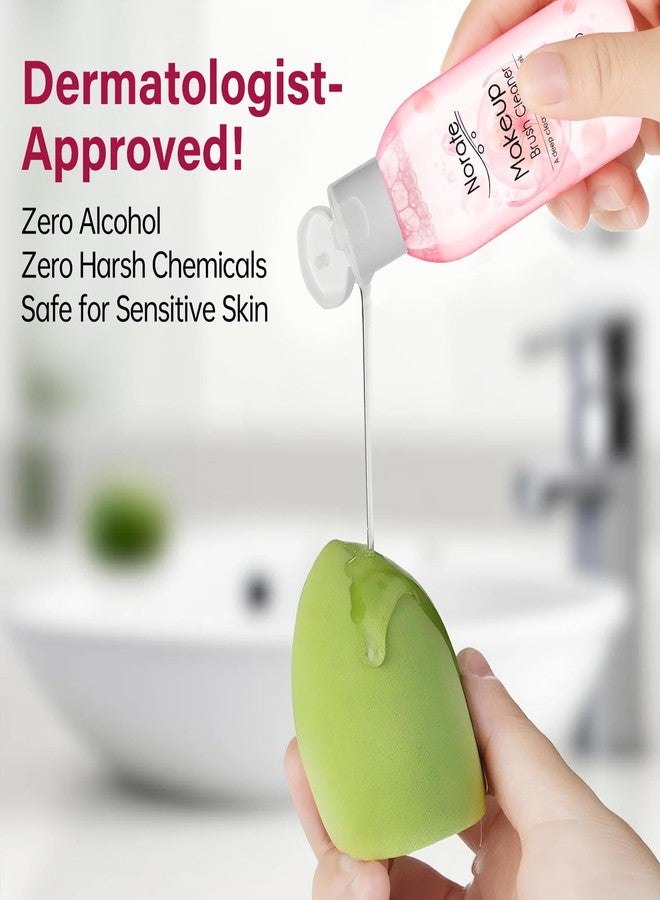 Norate Makeup Brush Cleaner, Make Up Brush Cleaner Cleanser Solution + Brush Cleaner Mat, Make Up Cleaner for Brushes, Sponges, Deep Clean Brush Shampoo, Gentle Formula Cruelty Free & Vegan 2 Pcs Set - Image 5