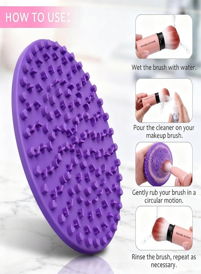 Norate Makeup Brush Cleaner, Make Up Brush Cleaner Cleanser Solution + Brush Cleaner Mat, Make Up Cleaner for Brushes, Sponges, Deep Clean Brush Shampoo, Gentle Formula Cruelty Free & Vegan 2 Pcs Set - Image 2