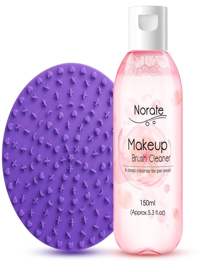 Norate Makeup Brush Cleaner, Make Up Brush Cleaner Cleanser Solution + Brush Cleaner Mat, Make Up Cleaner for Brushes, Sponges, Deep Clean Brush Shampoo, Gentle Formula Cruelty Free & Vegan 2 Pcs Set - Image 1