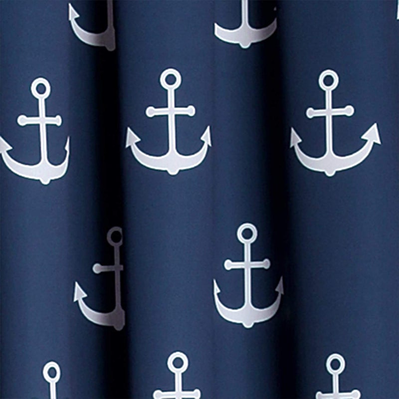 Lush Decor Darkening Window Curtain Set  Navy Anchor Print  52"" W x 84"" L - Image 3