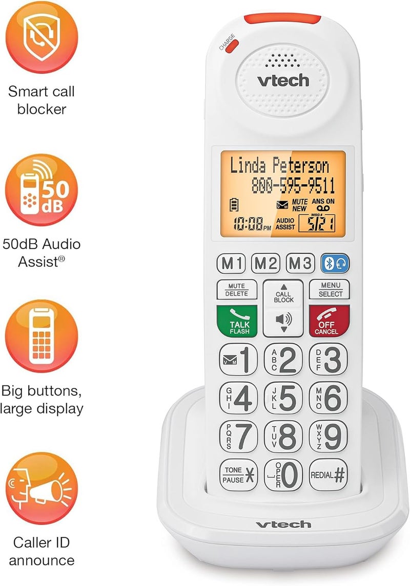 VTech SN5107 Amplified Accessory Handset with Big Buttons & Large Display for SN5127 & SN5147 Senior Phone Systems - Image 5
