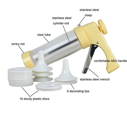 FantasyDay Biscuit Making and Icing Set Cookie Biscuit Press and Cake Icing Decorating Set with Icing Gun Cookie Press Cutter Kit with Discs and Nozzles For Beginner and Professional Use #2 - Image 4