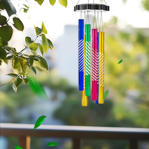 DOITOOL Wind Chime Tubes for Crafts, 50PCS 3.14 Inch Hollow Aluminum Tubes, Colorful Metal Replacement Pipes, Pre-Drilled Outdoor Garden Windbell Supplies for Easy Hanging Outdoor Garden Craft Decor - Image 5