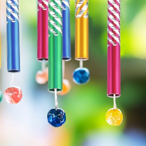 DOITOOL Wind Chime Tubes for Crafts, 50PCS 3.14 Inch Hollow Aluminum Tubes, Colorful Metal Replacement Pipes, Pre-Drilled Outdoor Garden Windbell Supplies for Easy Hanging Outdoor Garden Craft Decor - Image 3