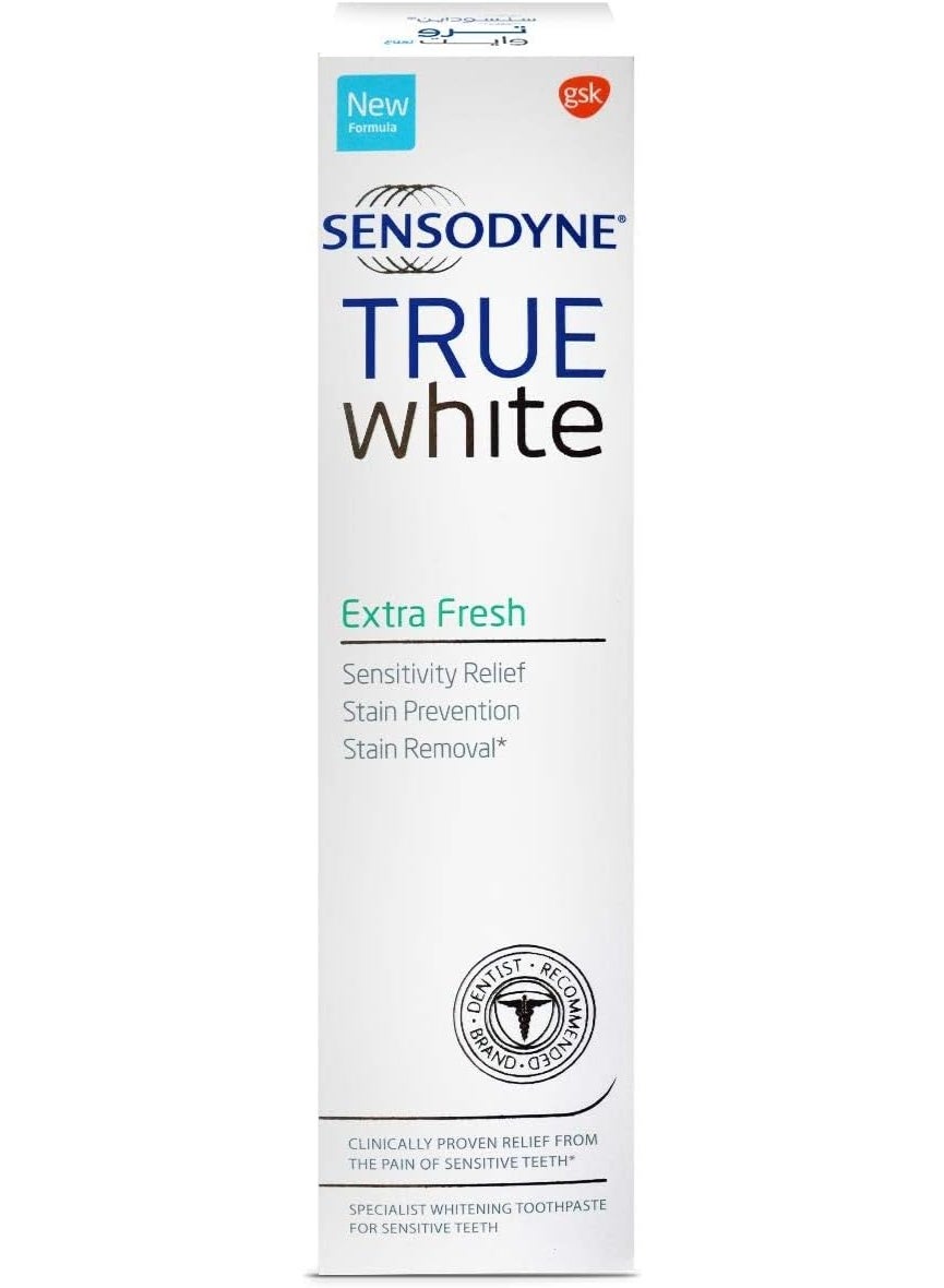 Sensodyne Whitening Toothpaste for Sensitive Teeth True White Extra Fresh 75ml