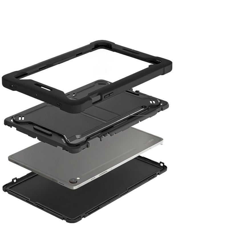 DGG Black Samsung Tab Shockproof Case Compatible with Multiple Samsung Tab Models with Protective Cover Stand Function and Daily Tablet Carry - Image 5