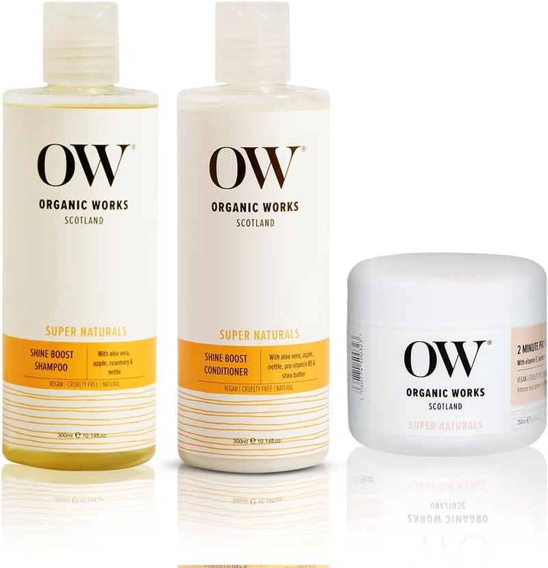 Organic Works ShampooConditioner and Hair Mask Combo Set Aloe Vera Nettle Shea Butter 987 Natural 100 Vegan CrueltyFree Nourishing Moisturizing Hair Care Set Pack of 3