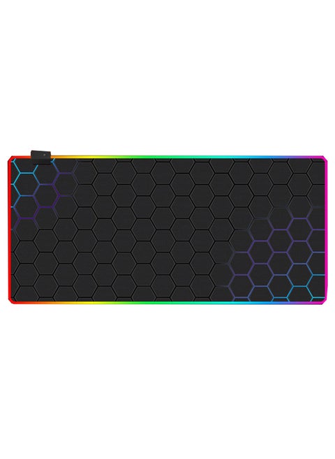 لوحة ماوس للألعاب RGB مقاس 800 × 300 مم، 14 وضع LED، حصيرة مكتب كبيرة ممتدة للطاولة، حصيرة ماوس للكمبيوتر الشخصي، ماك بوك، حصيرة لوحة مفاتيح مضادة للانزلاق، لون أسود