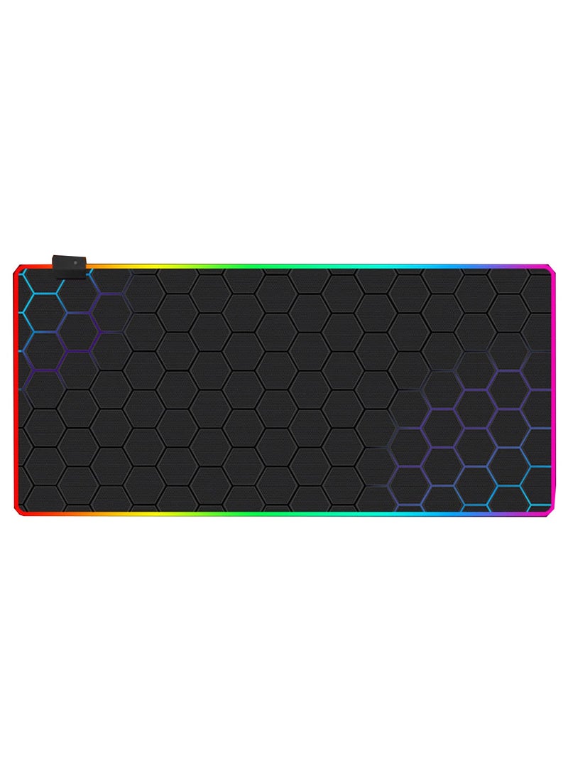 FlashHawk RGB Gaming Mouse Pad 800*300mm Size,14 LED Modes Extended Large Table Desk Mat Mousepad for PC Computer MacBook Keyboard Mat Anti-Slip, Black  - Image 1