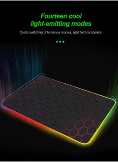 FlashHawk RGB Gaming Mouse Pad 800*300mm Size,14 LED Modes Extended Large Table Desk Mat Mousepad for PC Computer MacBook Keyboard Mat Anti-Slip  - Image 4