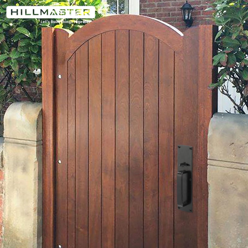 Hillmaster Self-Closing Thumb Gate Latch - Heavy Duty for Wooden, Metal & Vinyl Fences - Black Finish - Image 3