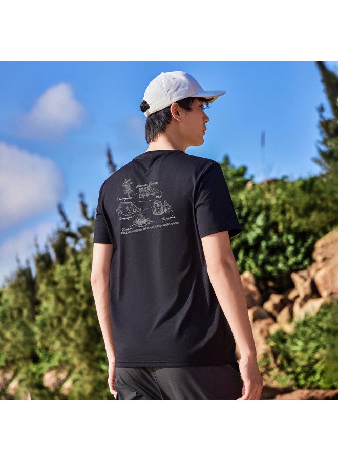 Summer Cotton Printed Fashion Outdoor Short Sleeve T-shirt - Versatile Comfortable Crew Neck Trendy Pullover Top - Image 3