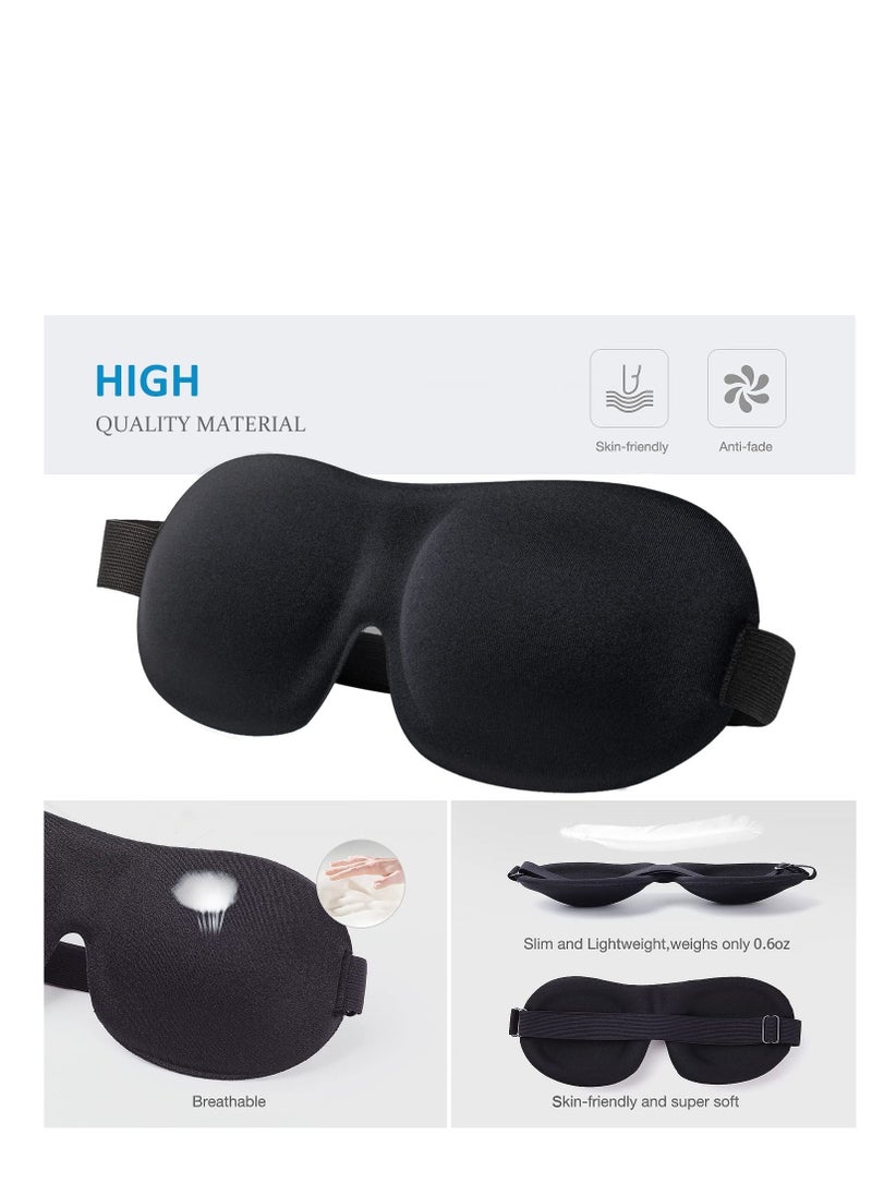 Generic Sleep Mask 3 Pack, Upgraded 3D Contoured 100% Blackout Eye Mask for Sleeping with Adjustable Strap, Comfortable & Soft Night Blindfold for Women Men, Eye Shades for Travel/Naps, Black/Purple/Blue - Image 4