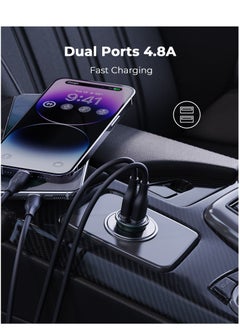 VOLTME Car Charger, Mini 24W Dual USB Car Charger, V-Dynamic technology Alloy Car Adapter with LED Light for iPhone14/13/12/12 Pro/11/11 Pro/XR/Xs/Max/X, iPad Pro/Air 2/mini, Galaxy and More - England Green  - Image 2