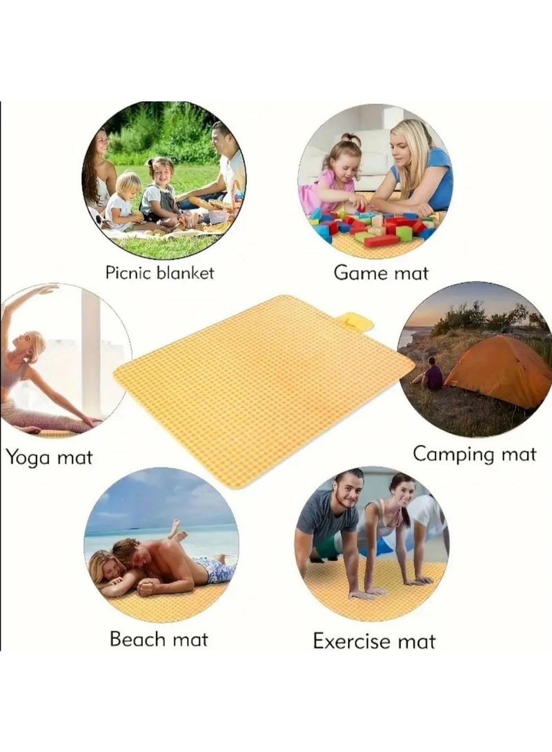 Sand proof Picnic Blanket Foldable Durable Non-Woven Fabric Suitable for Camping, Hiking & Outdoor Activities - Image 3