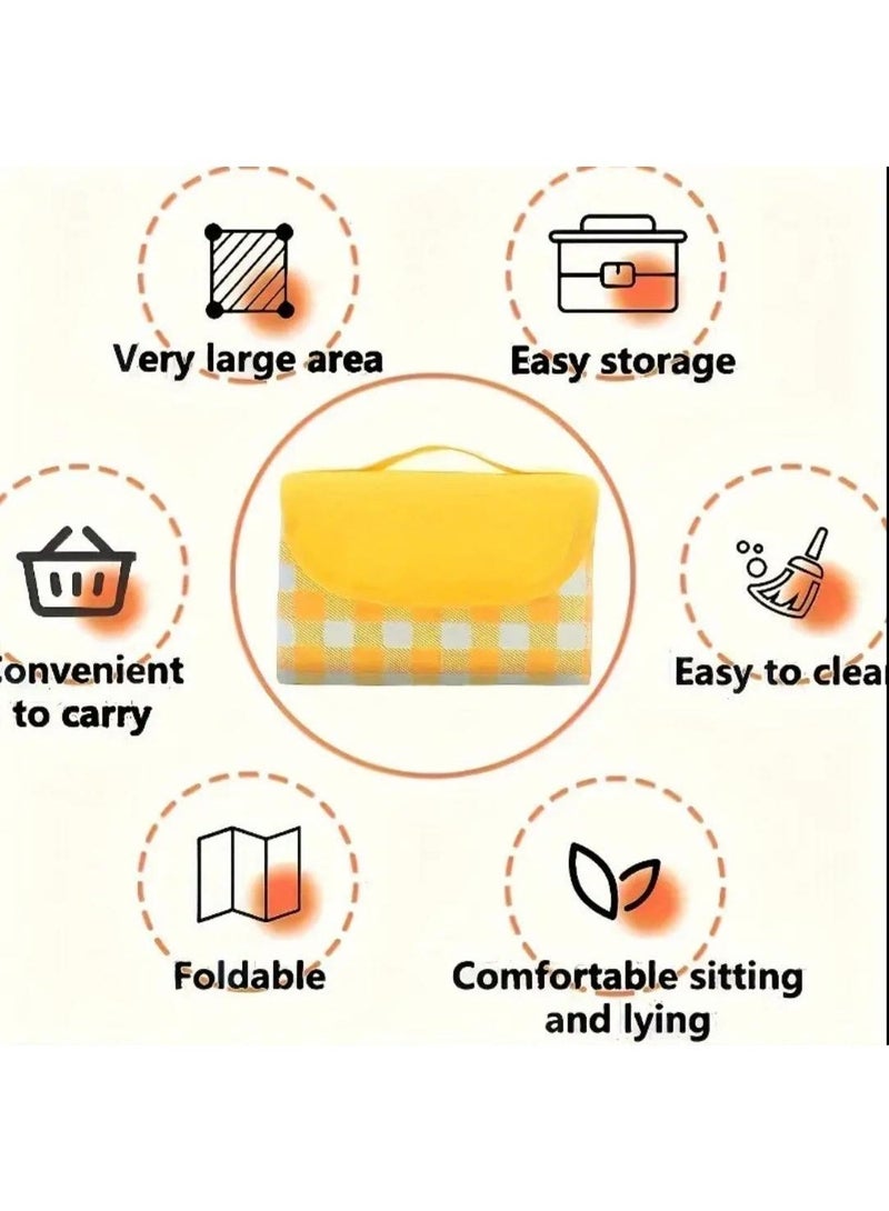 Sand proof Picnic Blanket Foldable Durable Non-Woven Fabric Suitable for Camping, Hiking & Outdoor Activities - Image 2