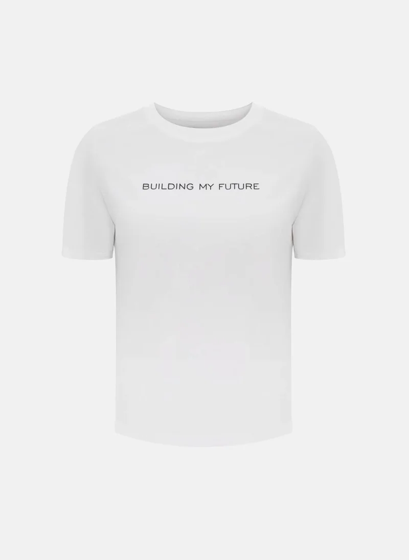 Lichi Straight T-shirt with lettering on the chest