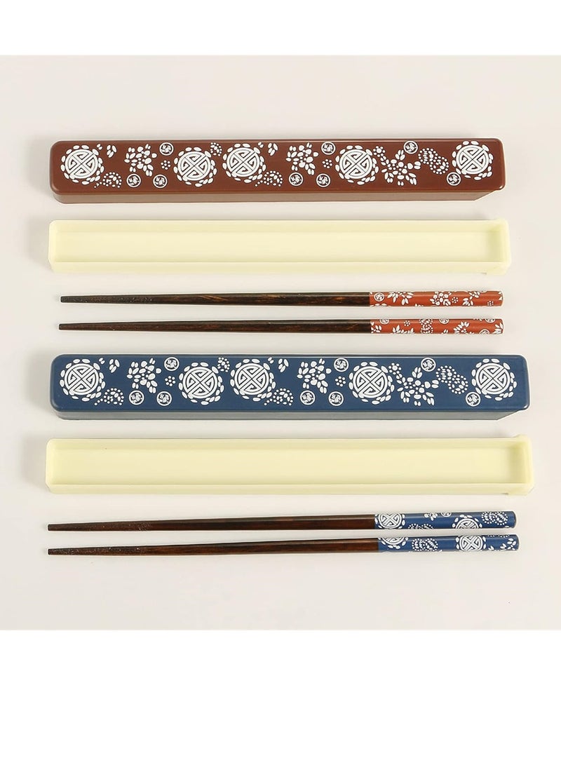 Luckam Portable Chopsticks Set with Case 2 Pairs Reusable Natural Wooden Chopsticks Japanese Style Eco-Friendly Chopsticks for Sushi Noodle Picnic Kitchen - Image 5