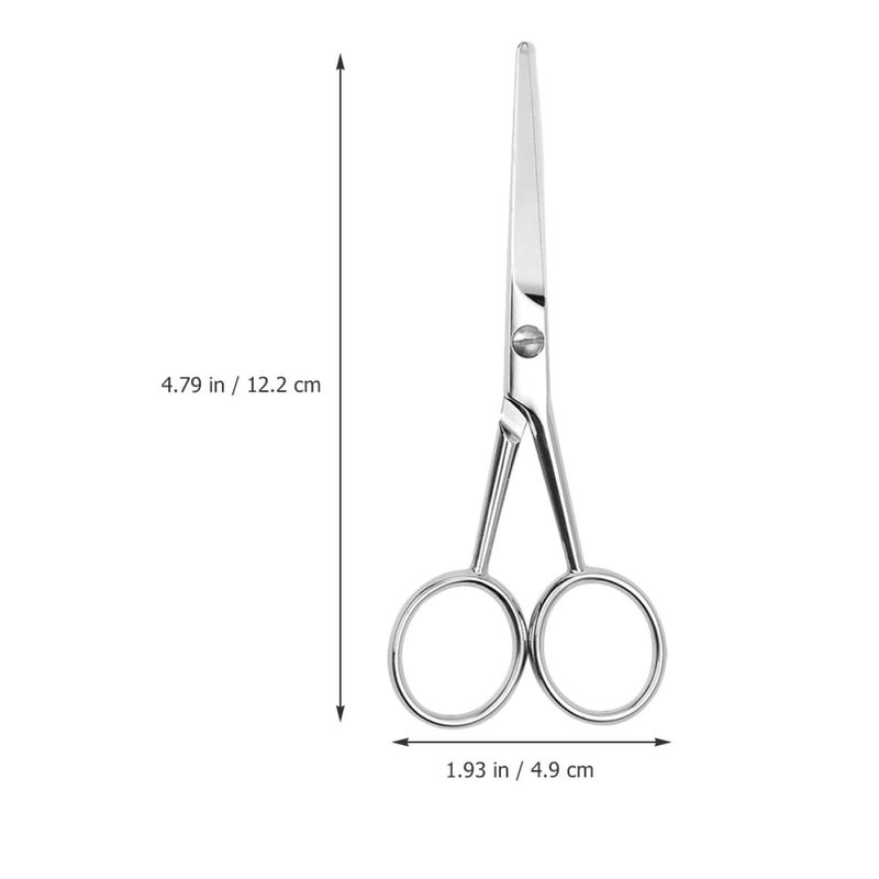 Stainless Steel Beard Trimming Scissors With Teeth Anti Slip Grooming For Men Facial Hair Care Silver - Image 3