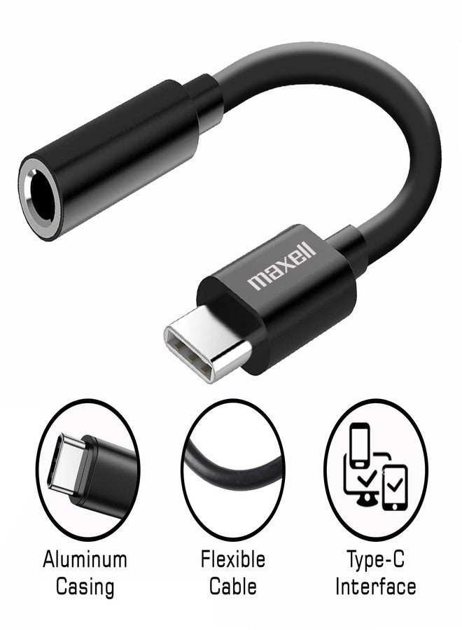 Maxell Sync Up USB-C Headphone Adapter, 3.5mm Audio Jack to USB-C, Reversible, 197294, Black - Image 4
