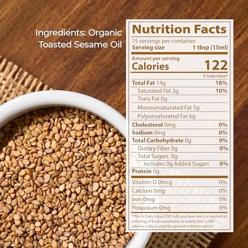 Kevala Organic Toasted Sesame Oil  Cold Pressed and Unrefined Oil for Daily Cooking and Baking Made with Top Selection Roasted Sesame Seeds Great for StirFry Vegetables 8 oz Glass Bottle - Image 5