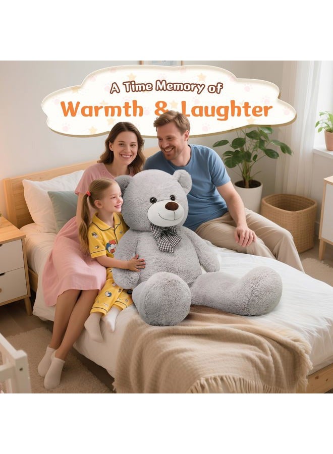 MorisMos Giant Teddy Bear 4 Feet, 47inch Big Stuffed Animal Large Teddy Bear Plush, Classic Girlfriend Boyfriend Birthday Gift, Gray - Image 3