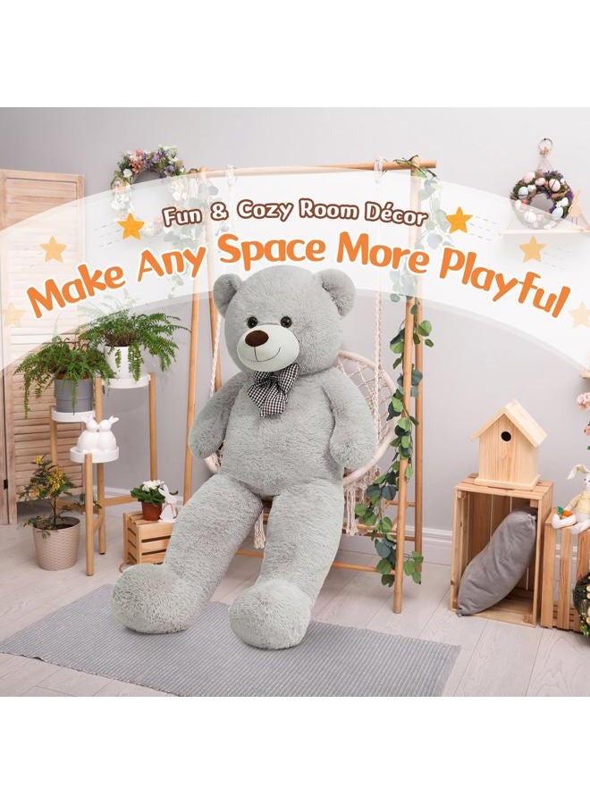 MorisMos Giant Teddy Bear 4 Feet, 47inch Big Stuffed Animal Large Teddy Bear Plush, Classic Girlfriend Boyfriend Birthday Gift, Gray - Image 5