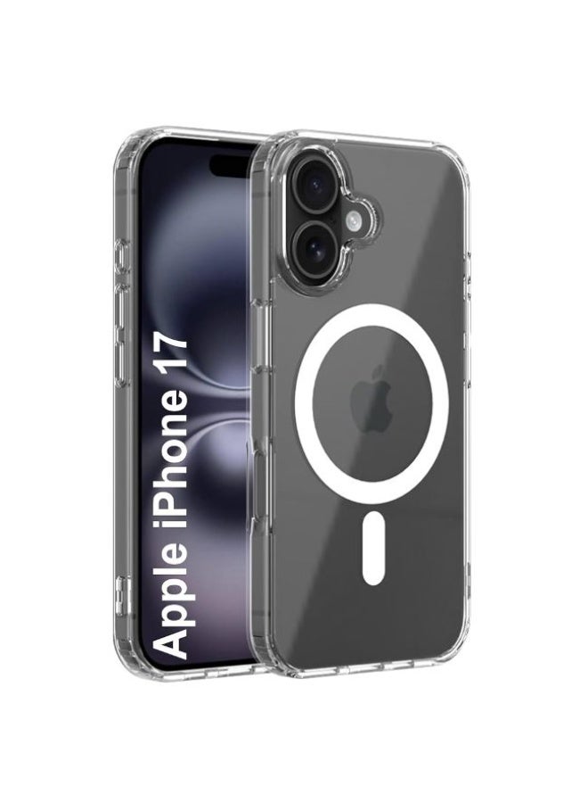 iPhone 17 Clear Cover, Crystal Clear MagSafe Magnetic Shockproof Cover - Image 1