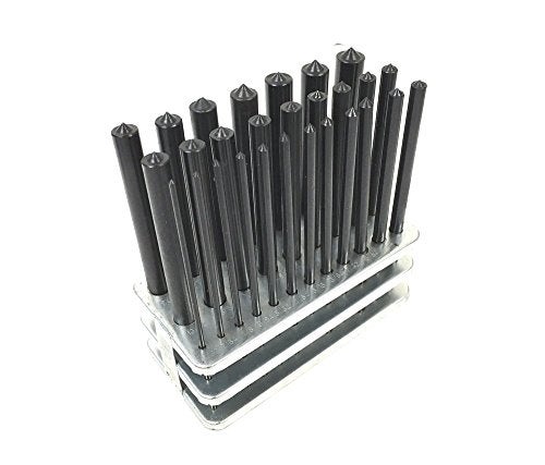 UI PRO TOOLS 28pc Center Transfer Punches Set Machinists Tool Punch Stand Heat Treated Steel Black Industrial Oxide Finish - Image 1