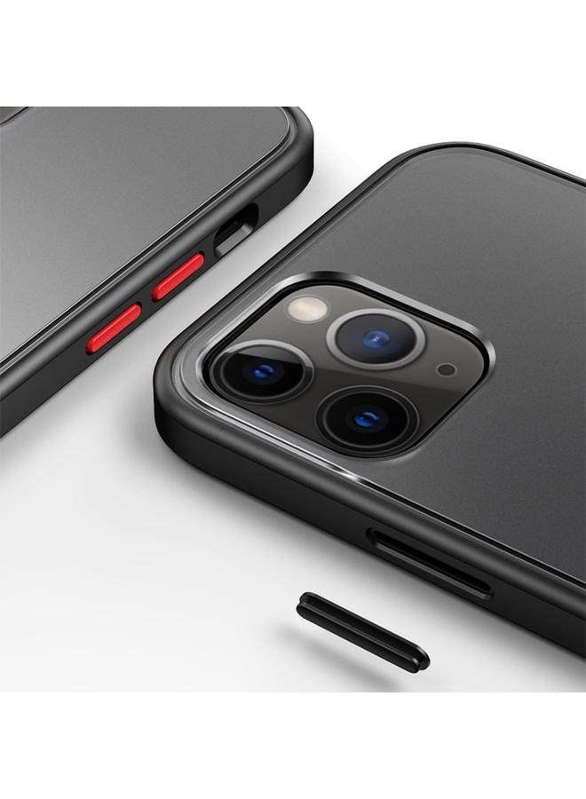 Zaboon Case For iPhone 12 / 12 Pro Skin Feel Frosted PC + TPU Shockproof Case with Color Button - Image 5