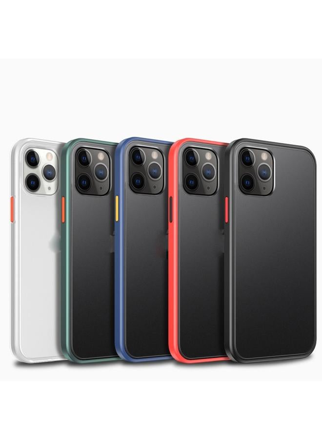 Zaboon Case For iPhone 12 / 12 Pro Skin Feel Frosted PC + TPU Shockproof Case with Color Button - Image 2