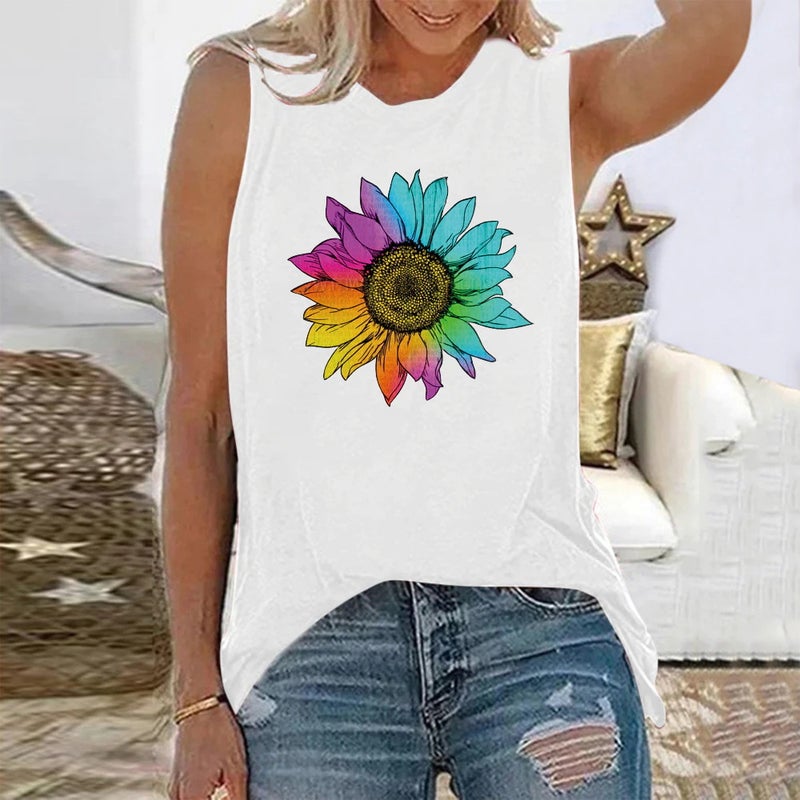 Sunflower T-Shirt Women'S Spot Sunflower Short-Sleeved Women'S Top 2022 New Style Top Short-Sleeved T-Shirt Women'S Summer - Image 2
