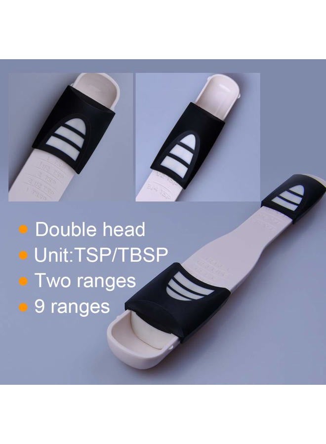 LOMILY Adjustable Measuring Spoon White,Creative Double End Adjustable Scale, Eight Stalls Measuring Spoon,Measuring Dry/Semi-Liquid Ingredients,Metering Spoon for Baking,Cooking,Coffee,Sugar,Salt,Powder. - Image 4