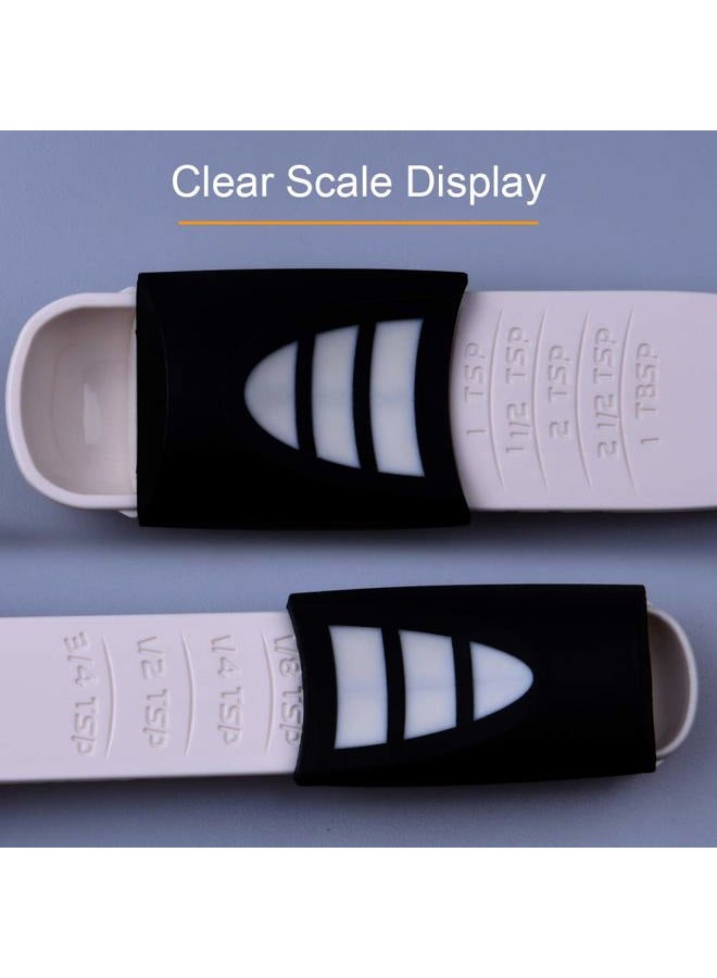 LOMILY Adjustable Measuring Spoon White,Creative Double End Adjustable Scale, Eight Stalls Measuring Spoon,Measuring Dry/Semi-Liquid Ingredients,Metering Spoon for Baking,Cooking,Coffee,Sugar,Salt,Powder. - Image 2