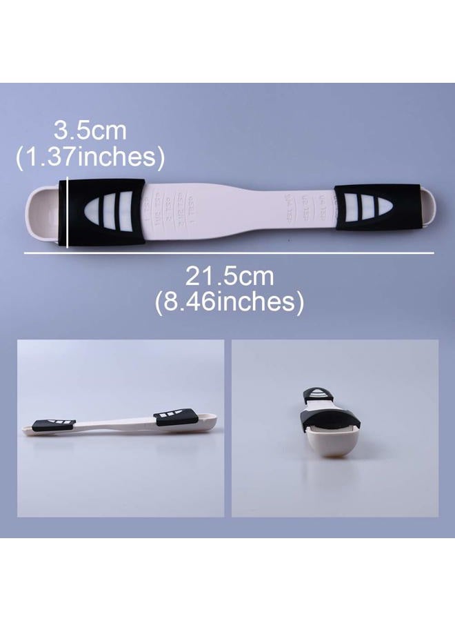LOMILY Adjustable Measuring Spoon White,Creative Double End Adjustable Scale, Eight Stalls Measuring Spoon,Measuring Dry/Semi-Liquid Ingredients,Metering Spoon for Baking,Cooking,Coffee,Sugar,Salt,Powder. - Image 5