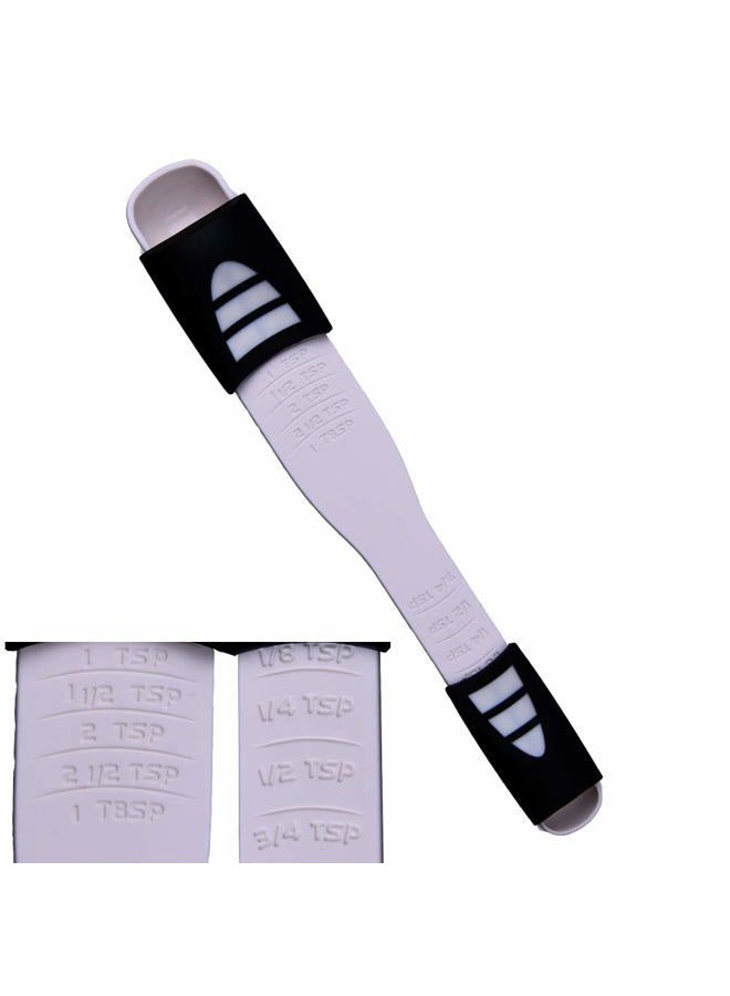LOMILY Adjustable Measuring Spoon White,Creative Double End Adjustable Scale, Eight Stalls Measuring Spoon,Measuring Dry/Semi-Liquid Ingredients,Metering Spoon for Baking,Cooking,Coffee,Sugar,Salt,Powder. - Image 1