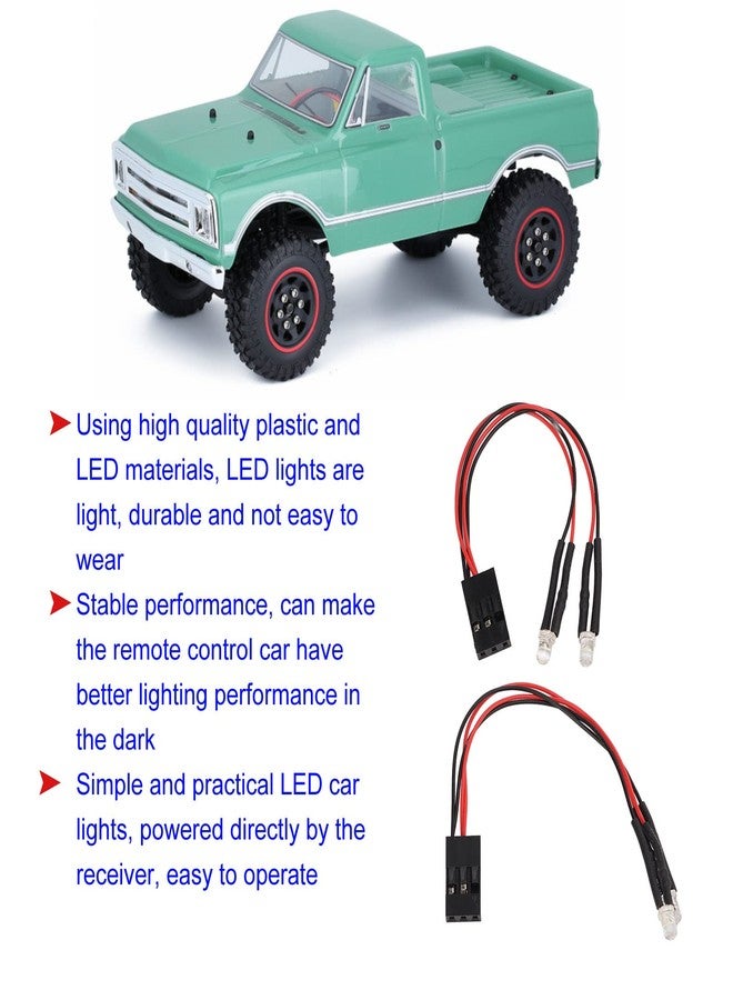 Luatoxry RC Lights, 2Pcs RC Light Kit, 4Pcs White LED Lights RC Car Accessories with 4.3in Cables, Plastic SCX24 Lighting Compatible with 1/24 1/18 Scale Remote Control Car - Image 4