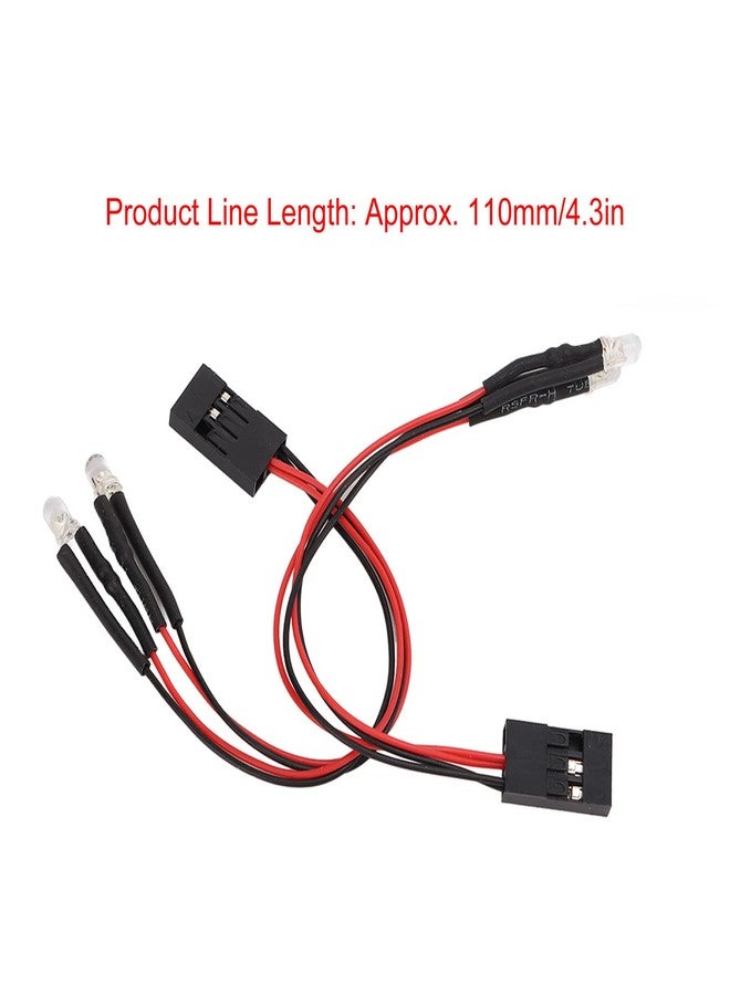 Luatoxry RC Lights, 2Pcs RC Light Kit, 4Pcs White LED Lights RC Car Accessories with 4.3in Cables, Plastic SCX24 Lighting Compatible with 1/24 1/18 Scale Remote Control Car - Image 2