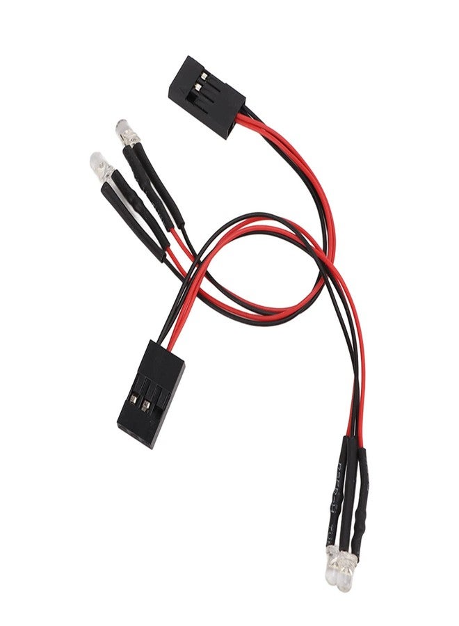 Luatoxry RC Lights, 2Pcs RC Light Kit, 4Pcs White LED Lights RC Car Accessories with 4.3in Cables, Plastic SCX24 Lighting Compatible with 1/24 1/18 Scale Remote Control Car - Image 1