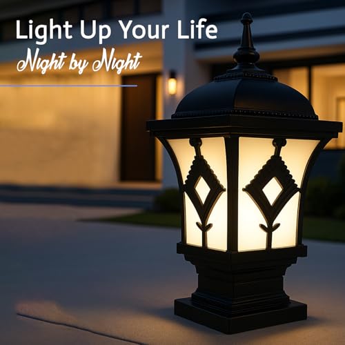 GIGAWATTS ‎BARFI Outdoor Gate Light – 101% Rust & Waterproof Die-Casting Aluminium Exterior Piller Lamp Base Mount for Garden, Boundary Walls & Home Entrances (B22 Holder, Bulb Not Included, Black) - Image 5