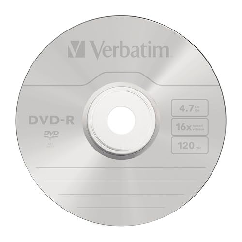 Verbatim DVDR Blank Discs AZO Dye 47GB 16X Recordable Disc 10 Pack Wrap Silver - Image 3