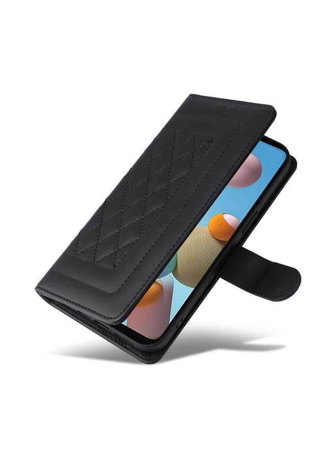 S-TOP Case For Samsung Galaxy A21s Diamond Lattice Leather Flip Phone Case - Image 5