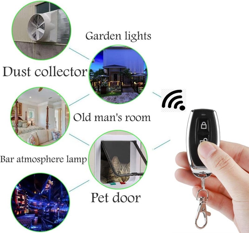 ROBOWAY 433MHz Remote Lock-Unlock Model Relay 433Mhz RF Learning Remote Control Switch Transmitter Two Buttons RF Wireless Learning Code Remote Control Transmitter (RW-RF019, 2 Remote) - Image 2