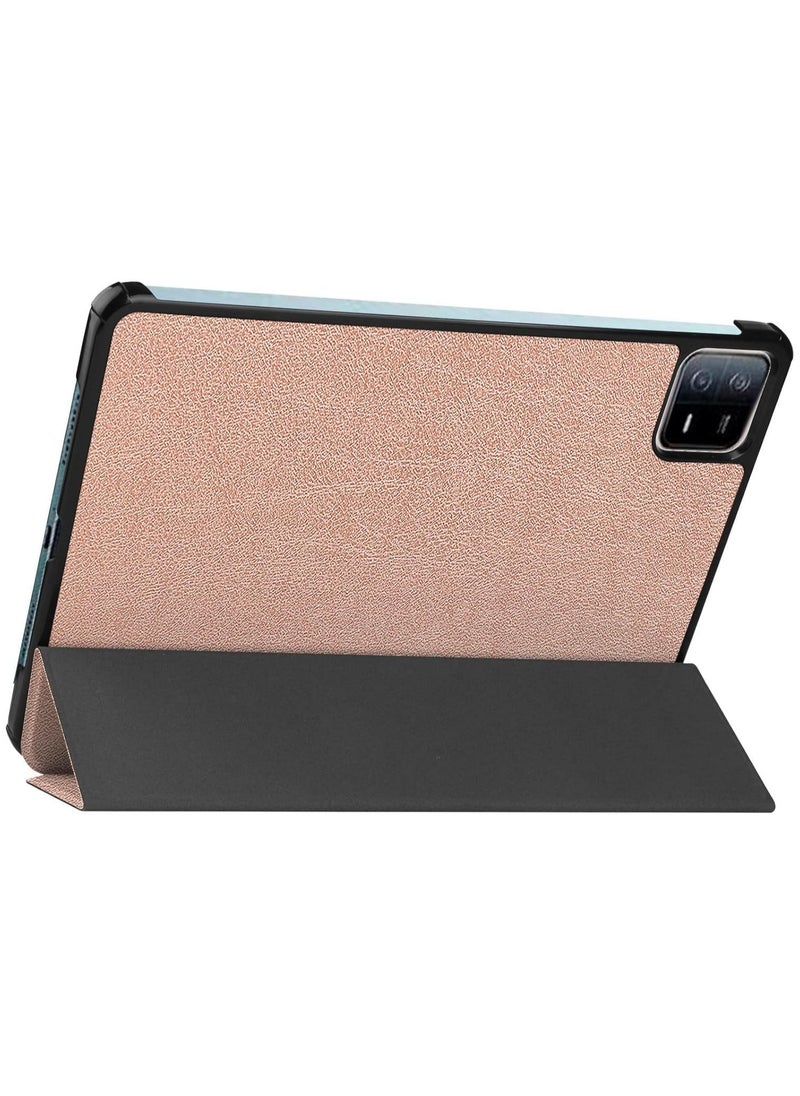 Arabest Xiaomi Pad 6 / Xiaomi Pad 6 Pro 2023 case for, Slim Lightweight Hard Shell Cover with Three fold Stand, with Auto Sleep Wake Anti-scratch Smart Protective Cover (Case, Rose Gold) - Image 4