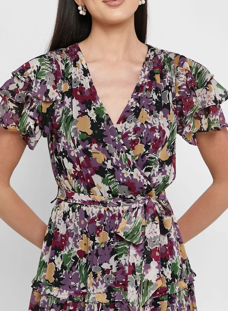 Lauren Ralph Lauren Ruffle Printed Dress