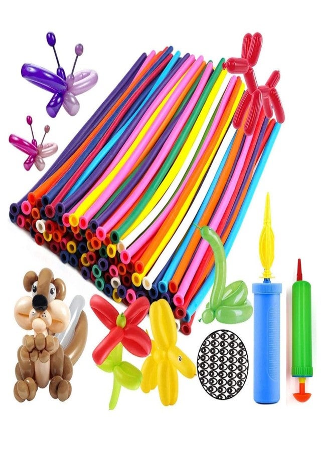 FULLFILLS Latex long modelling rubber balloons animals kit twisting balloon with free 2 air pump (1 big pump + 1 small pump) - Image 1