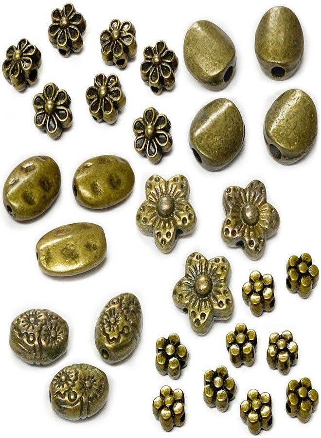 Heather's cf Brass Spacer Beads for Jewelry Making Supplies Flat Bead Findings Small Seed Bead for Necklace Earring Bracelet Making kit 240pcs Bronze Jewelry Set - Image 1